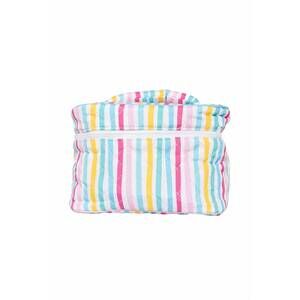 NEW KATYDID women's stripes makeup travel bag in multicolored